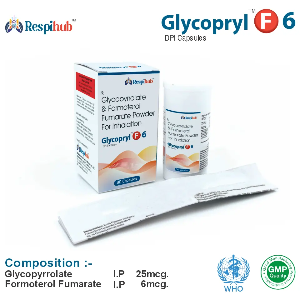 Glycopyrronium 25 mcg + Formoterol Fumarate 6 mcg at Best Price for PCD Pharma Franchise in Respiratory Care